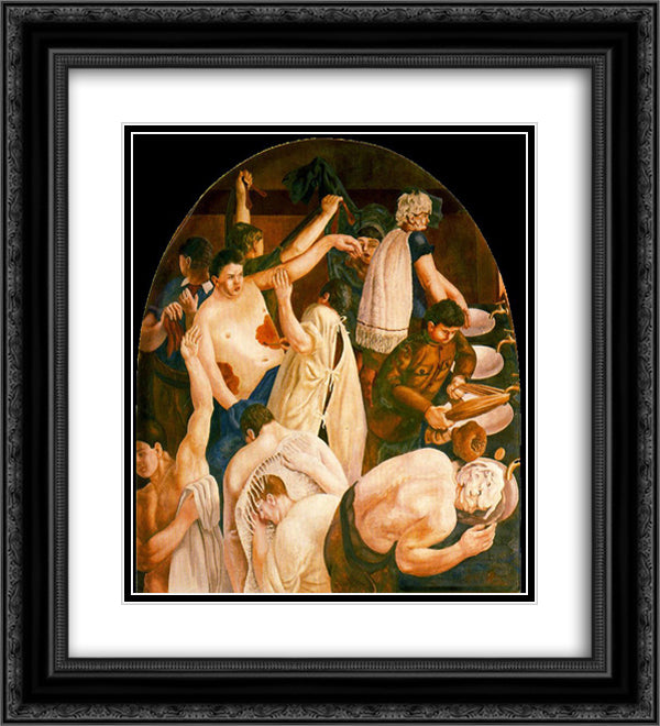 Ablutions 20x22 Black Ornate Wood Framed Art Print Poster with Double Matting by Spencer, Stanley