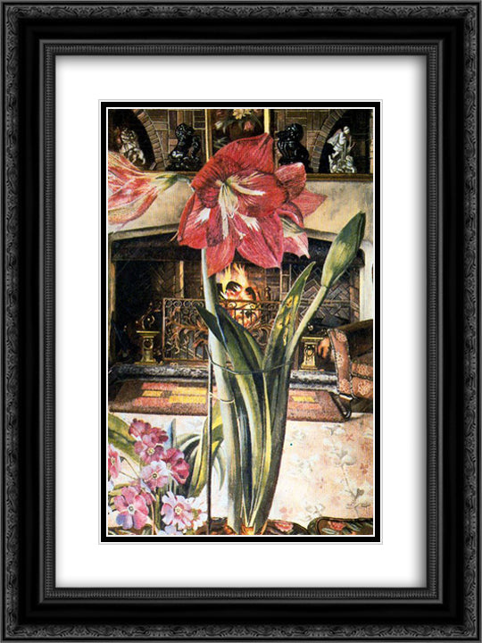 Amaryllis in Chauntry Court 18x24 Black Ornate Wood Framed Art Print Poster with Double Matting by Spencer, Stanley