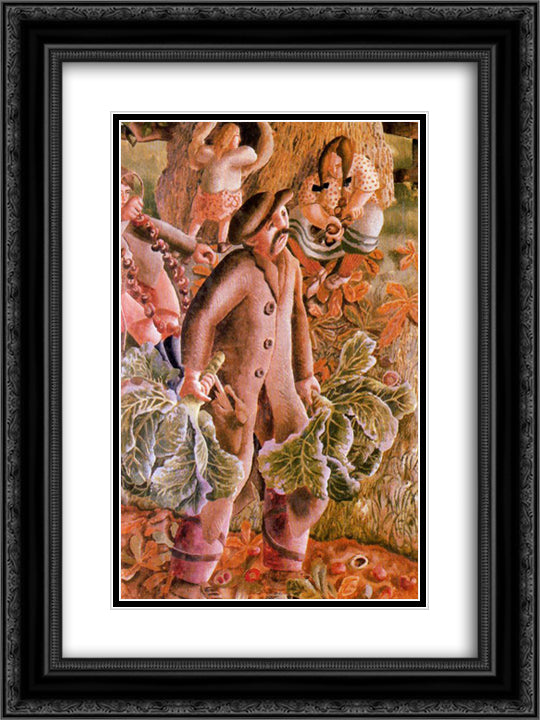 Chestnuts 18x24 Black Ornate Wood Framed Art Print Poster with Double Matting by Spencer, Stanley