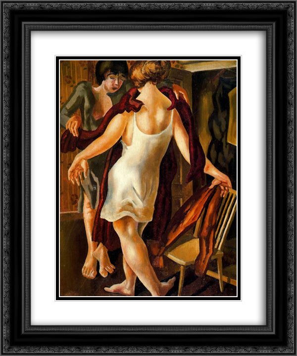 Choosing A Dress 20x24 Black Ornate Wood Framed Art Print Poster with Double Matting by Spencer, Stanley