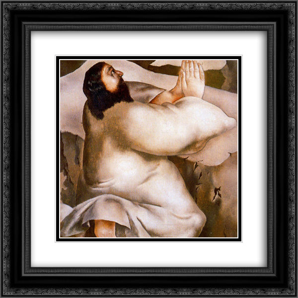 Christ in the Wilderness - Awaking 20x20 Black Ornate Wood Framed Art Print Poster with Double Matting by Spencer, Stanley