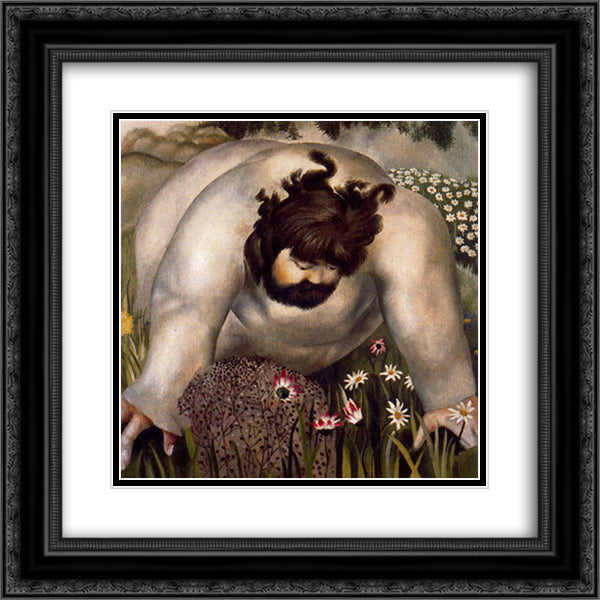 Christ in the Wilderness - Consider the lilies 20x20 Black Ornate Wood Framed Art Print Poster with Double Matting by Spencer, Stanley
