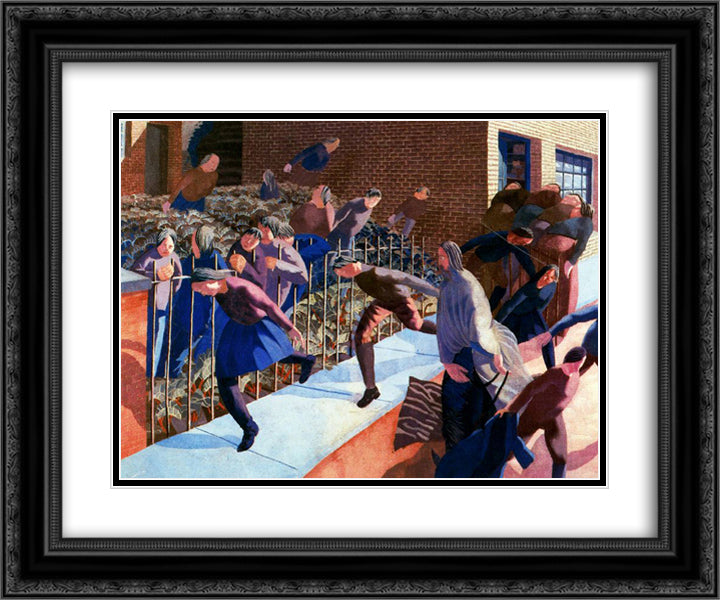 Christ's entry into Jerusalem 24x20 Black Ornate Wood Framed Art Print Poster with Double Matting by Spencer, Stanley