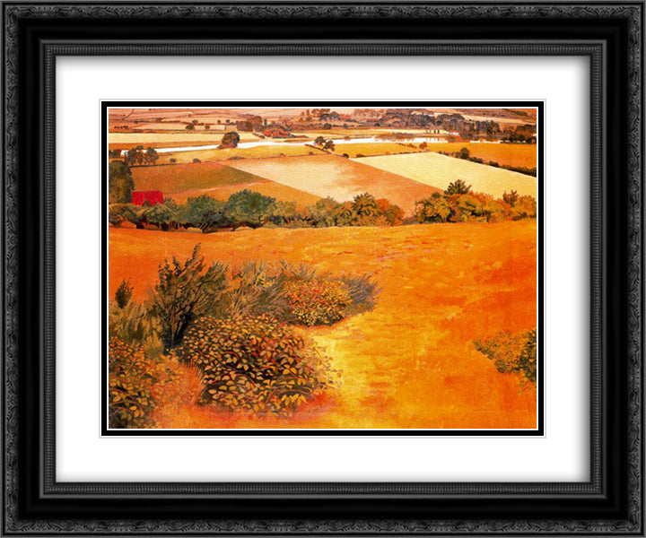 Cockmarsh hill - Cookham 24x20 Black Ornate Wood Framed Art Print Poster with Double Matting by Spencer, Stanley