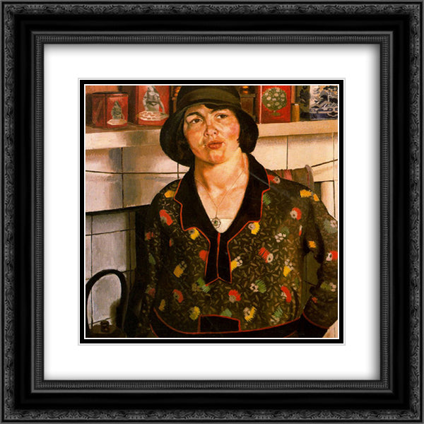 Country Girl Elise 20x20 Black Ornate Wood Framed Art Print Poster with Double Matting by Spencer, Stanley