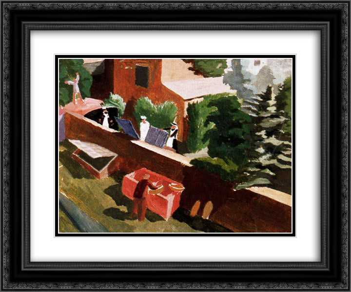Fernlea, Cookham 24x20 Black Ornate Wood Framed Art Print Poster with Double Matting by Spencer, Stanley