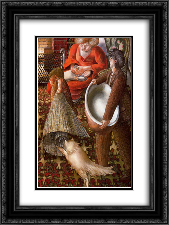 Hilda and I at Burghclere 18x24 Black Ornate Wood Framed Art Print Poster with Double Matting by Spencer, Stanley