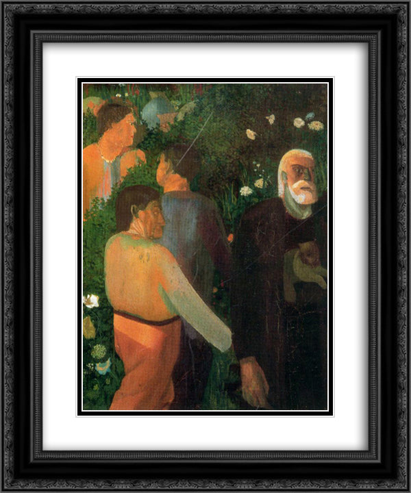 Joachim Among the Shepherds 20x24 Black Ornate Wood Framed Art Print Poster with Double Matting by Spencer, Stanley