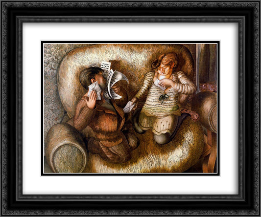 Love letters 24x20 Black Ornate Wood Framed Art Print Poster with Double Matting by Spencer, Stanley