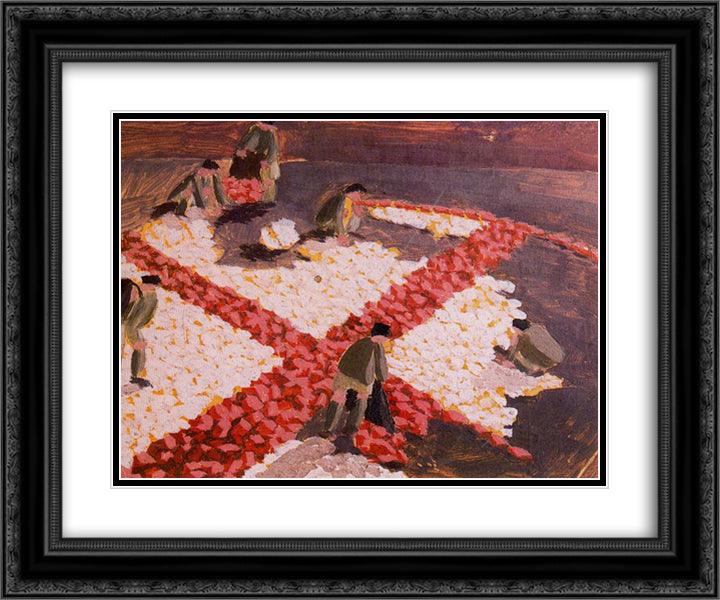 Making a Red Cross 24x20 Black Ornate Wood Framed Art Print Poster with Double Matting by Spencer, Stanley