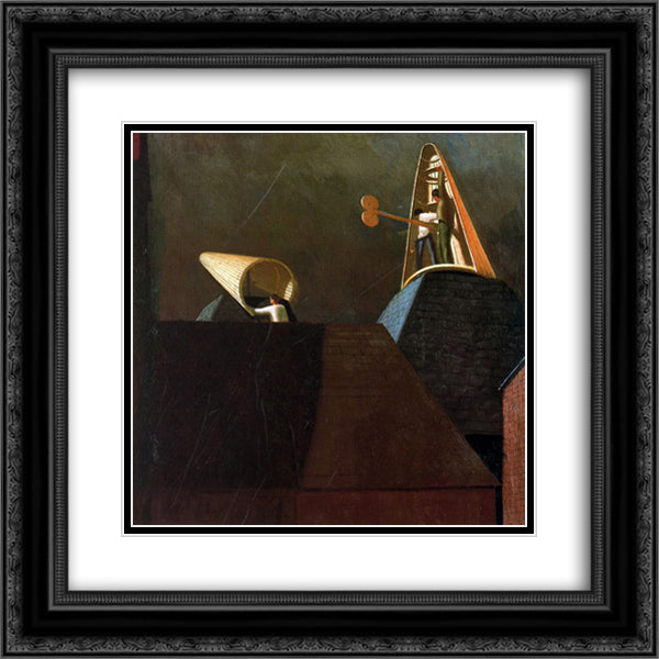 Mending Cowls, Cookham 20x20 Black Ornate Wood Framed Art Print Poster with Double Matting by Spencer, Stanley