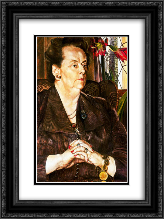 Mrs Frank 18x24 Black Ornate Wood Framed Art Print Poster with Double Matting by Spencer, Stanley