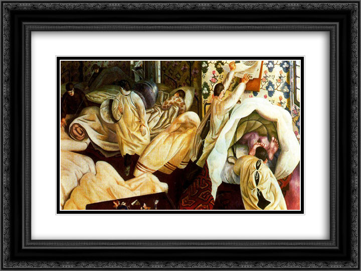 Patient Suffering From Frostbite 24x18 Black Ornate Wood Framed Art Print Poster with Double Matting by Spencer, Stanley