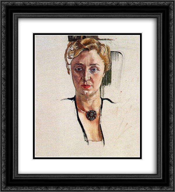 Portrait Of Anny Lewinter Frankl 20x22 Black Ornate Wood Framed Art Print Poster with Double Matting by Spencer, Stanley