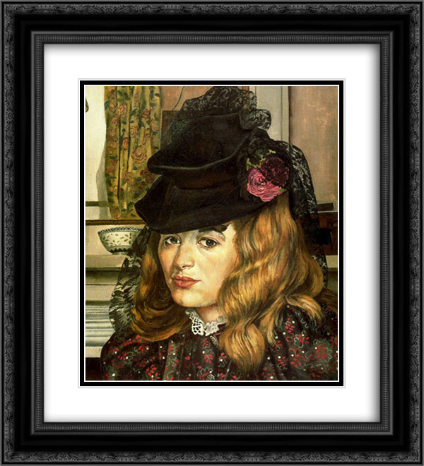 Portrait of Daphne Spencer 20x22 Black Ornate Wood Framed Art Print Poster with Double Matting by Spencer, Stanley