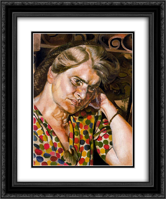 Portrait Of Hilda Carline 20x24 Black Ornate Wood Framed Art Print Poster with Double Matting by Spencer, Stanley