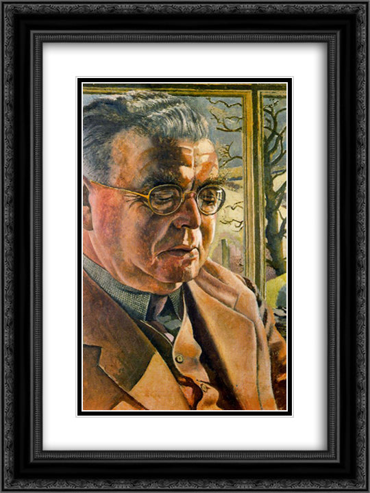 Portrait of J. L. Behrend 18x24 Black Ornate Wood Framed Art Print Poster with Double Matting by Spencer, Stanley