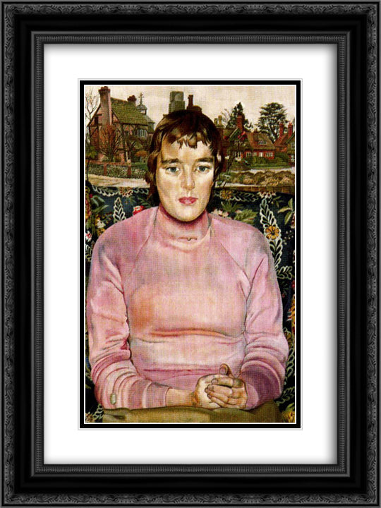 Portrait Of Miss Ashwanden 18x24 Black Ornate Wood Framed Art Print Poster with Double Matting by Spencer, Stanley