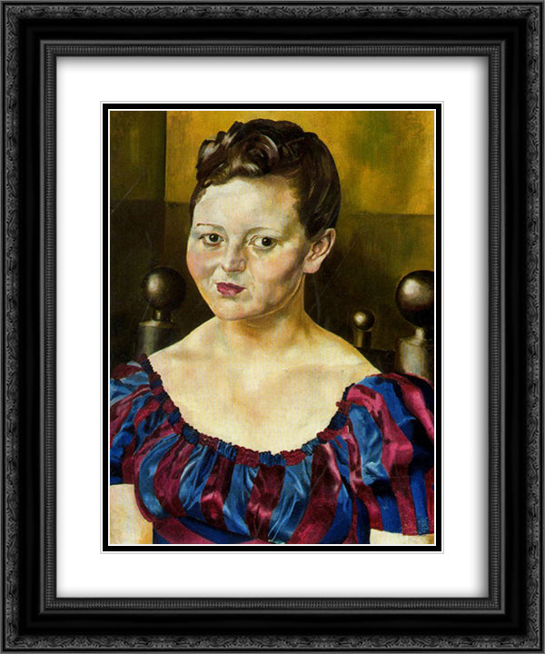 Portrait of Miss Elizabeth Wimperis 20x24 Black Ornate Wood Framed Art Print Poster with Double Matting by Spencer, Stanley