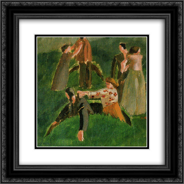 Study For A Resurrection 20x20 Black Ornate Wood Framed Art Print Poster with Double Matting by Spencer, Stanley