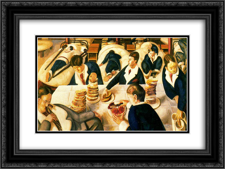 Tea in the Hospital Ward 24x18 Black Ornate Wood Framed Art Print Poster with Double Matting by Spencer, Stanley