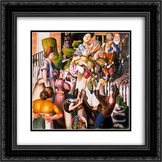 The dustman (Lovers) 20x20 Black Ornate Wood Framed Art Print Poster with Double Matting by Spencer, Stanley