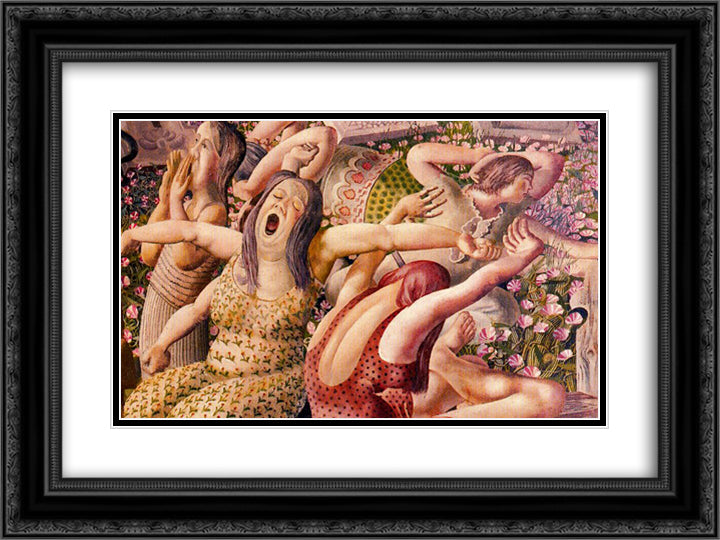 The Resurrection - Waking up 24x18 Black Ornate Wood Framed Art Print Poster with Double Matting by Spencer, Stanley
