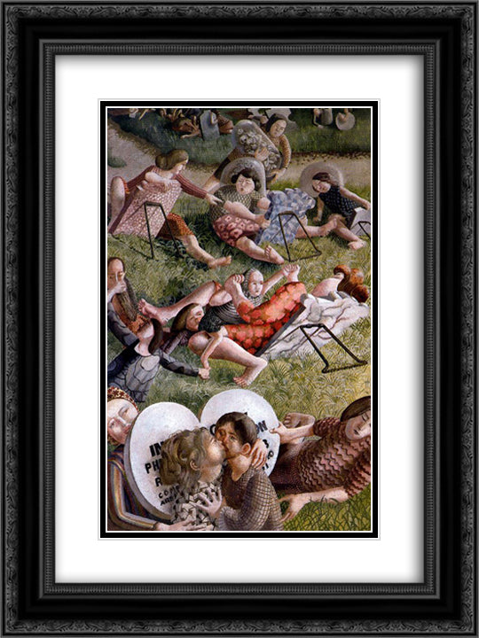 The Resurrection Reunion 18x24 Black Ornate Wood Framed Art Print Poster with Double Matting by Spencer, Stanley