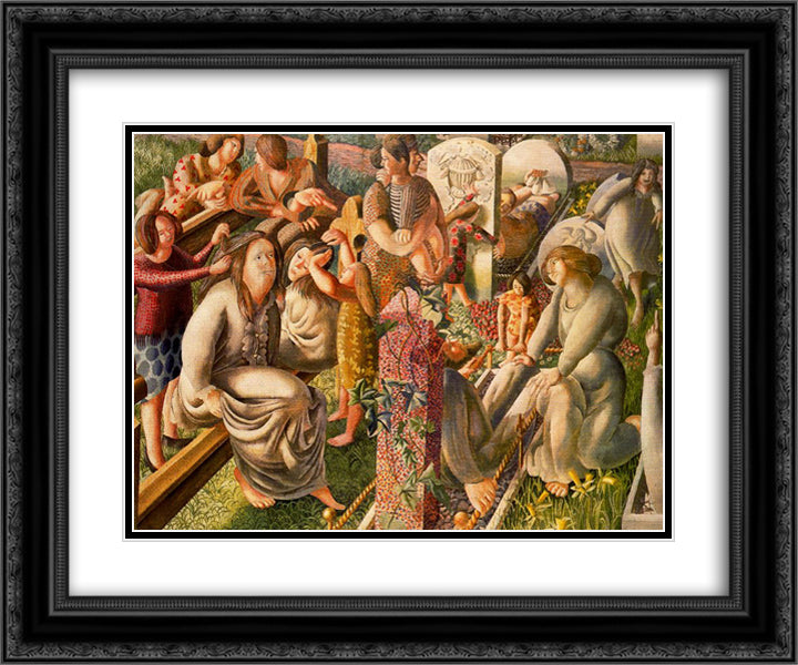 The Resurrection Tidying 24x20 Black Ornate Wood Framed Art Print Poster with Double Matting by Spencer, Stanley