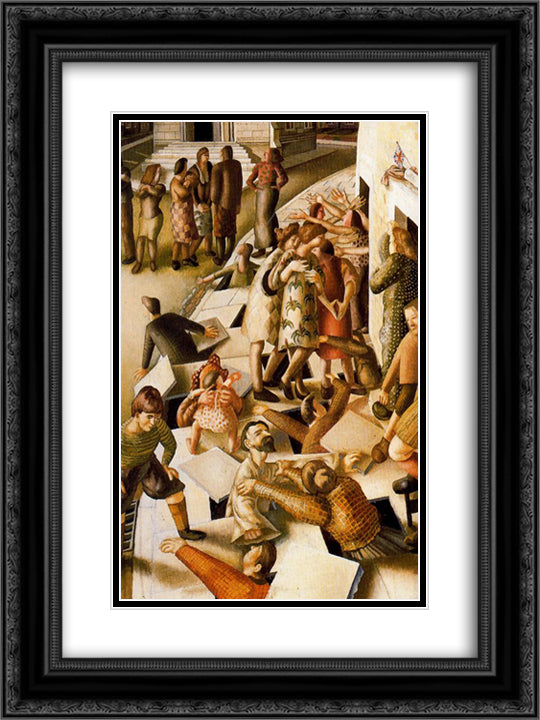 The Resurrection with the Raising Of Jairus's Daughter 18x24 Black Ornate Wood Framed Art Print Poster with Double Matting by Spencer, Stanley