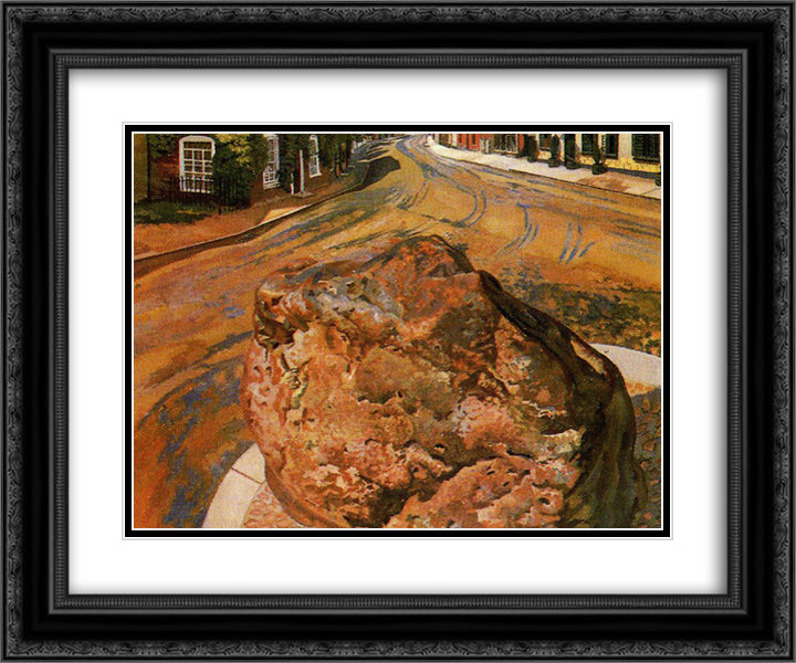 The Tarry Stone. Cookham 24x20 Black Ornate Wood Framed Art Print Poster with Double Matting by Spencer, Stanley