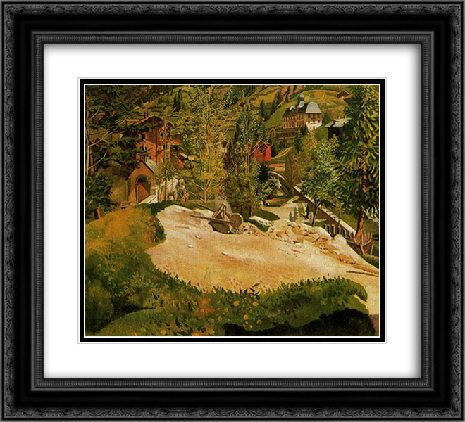 Zermatt 22x20 Black Ornate Wood Framed Art Print Poster with Double Matting by Spencer, Stanley