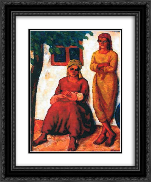 Gypsies from Dobruja 20x24 Black Ornate Wood Framed Art Print Poster with Double Matting by Dimitrescu, Stefan