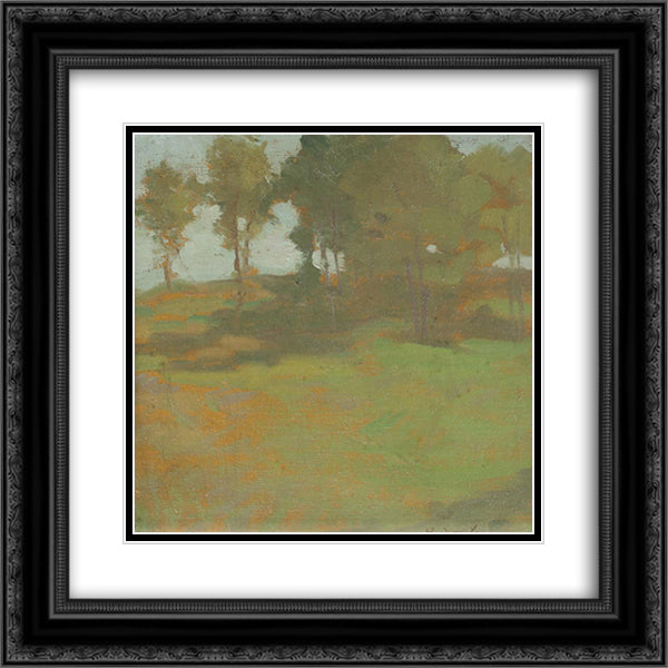 Summer Landscape 20x20 Black Ornate Wood Framed Art Print Poster with Double Matting by Dimitrescu, Stefan