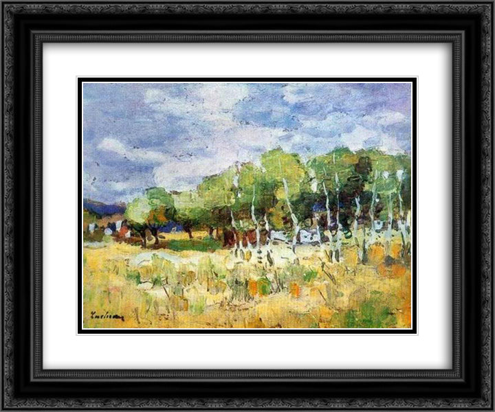 After Rain 24x20 Black Ornate Wood Framed Art Print Poster with Double Matting by Luchian, Stefan