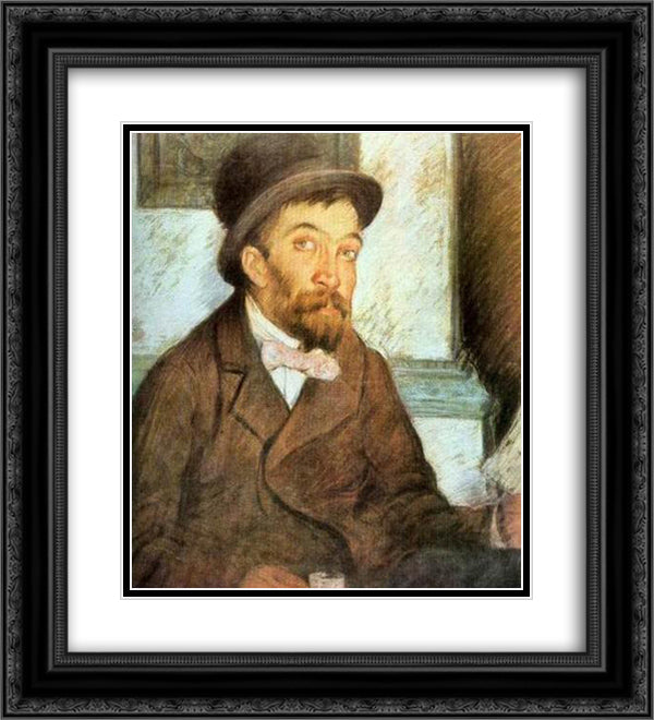 Alecu the Literate Man 20x22 Black Ornate Wood Framed Art Print Poster with Double Matting by Luchian, Stefan