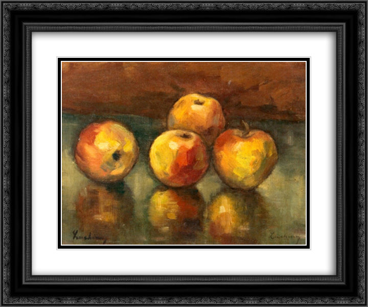 Apples 24x20 Black Ornate Wood Framed Art Print Poster with Double Matting by Luchian, Stefan