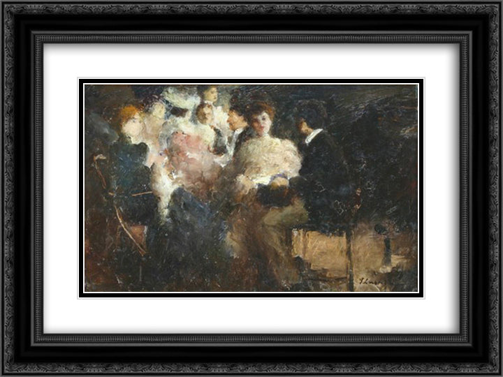 Composition 24x18 Black Ornate Wood Framed Art Print Poster with Double Matting by Luchian, Stefan