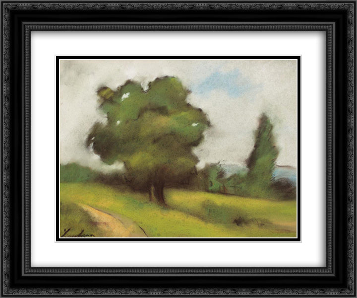 Countryside Path (Brebu) 24x20 Black Ornate Wood Framed Art Print Poster with Double Matting by Luchian, Stefan