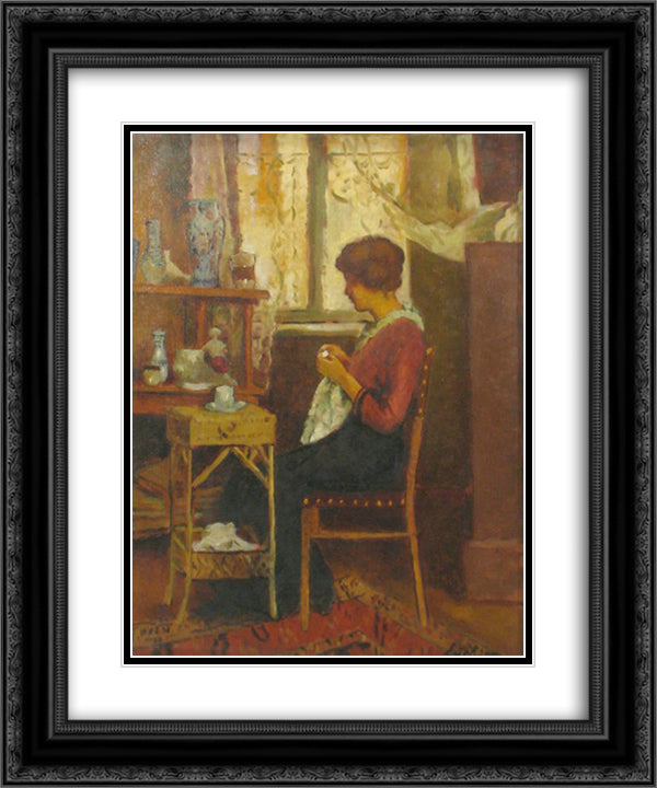 In atelier 20x24 Black Ornate Wood Framed Art Print Poster with Double Matting by Luchian, Stefan