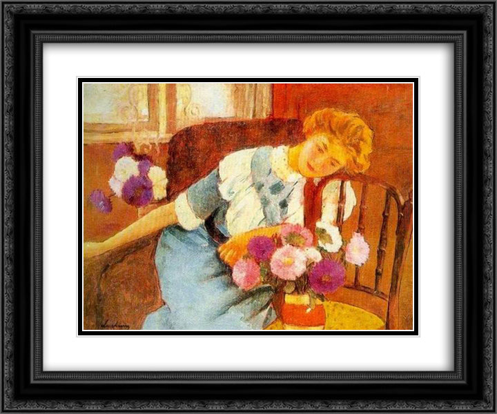 Interior (Lorica) 24x20 Black Ornate Wood Framed Art Print Poster with Double Matting by Luchian, Stefan