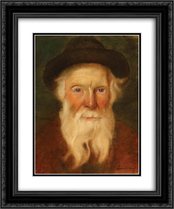 Jewish Man 20x24 Black Ornate Wood Framed Art Print Poster with Double Matting by Luchian, Stefan