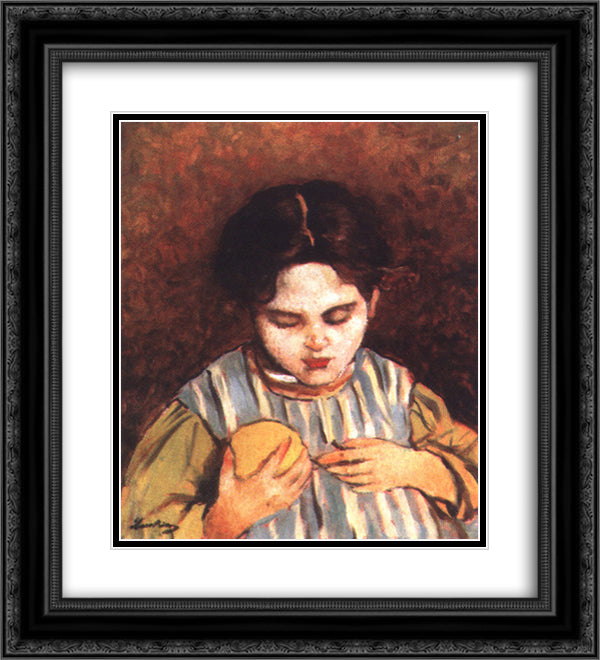 Lica cu portocala 20x22 Black Ornate Wood Framed Art Print Poster with Double Matting by Luchian, Stefan