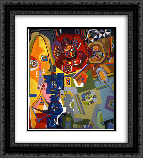 Laughing Boy 20x22 Black Ornate Wood Framed Art Print Poster with Double Matting by Wheeler, Steve