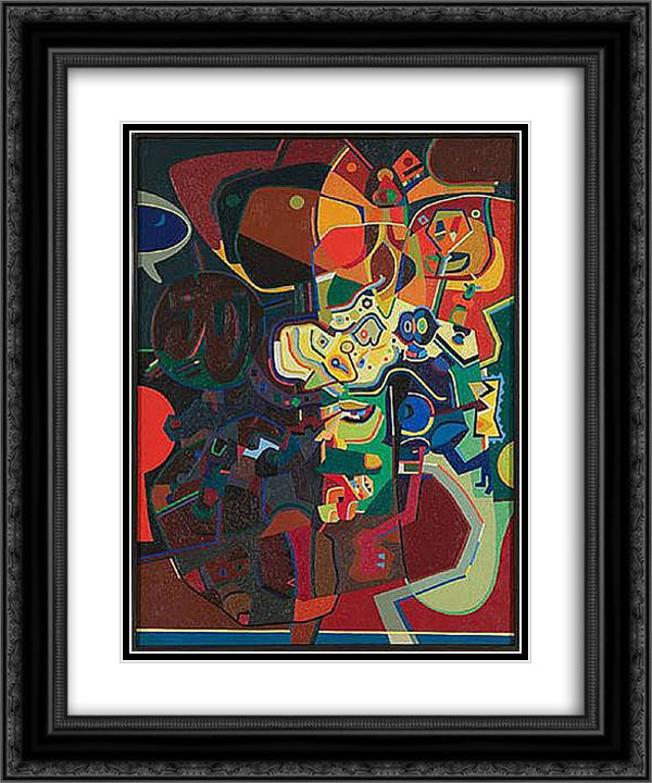 Pica of T 20x24 Black Ornate Wood Framed Art Print Poster with Double Matting by Wheeler, Steve