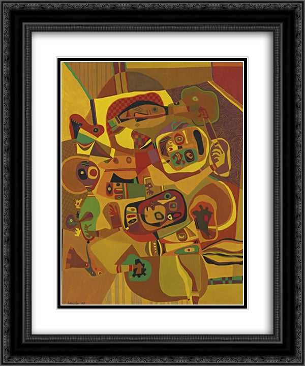 The Gold Cord 20x24 Black Ornate Wood Framed Art Print Poster with Double Matting by Wheeler, Steve