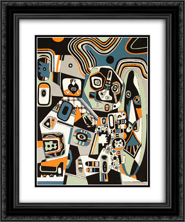 Two Smiles 20x24 Black Ornate Wood Framed Art Print Poster with Double Matting by Wheeler, Steve