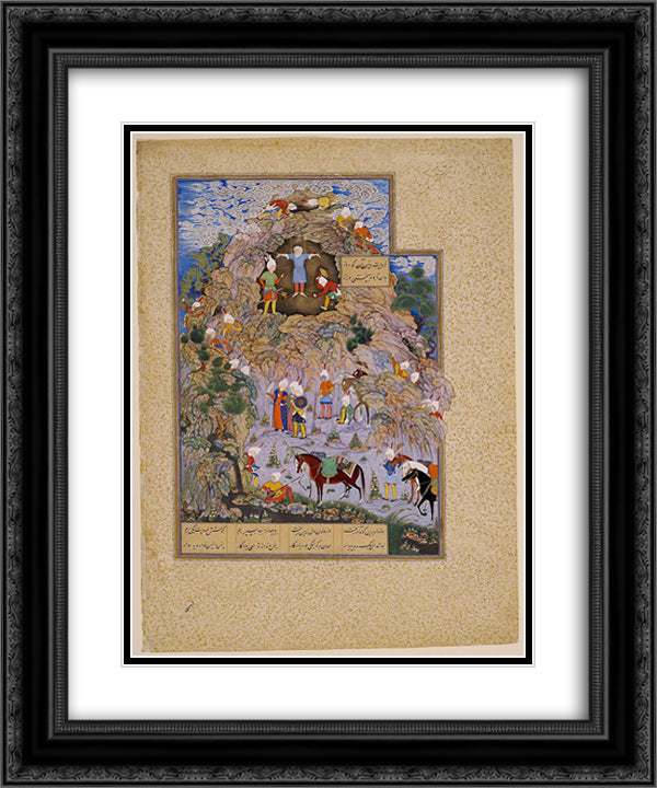 Tiran Zahhak 20x24 Black Ornate Wood Framed Art Print Poster with Double Matting by Muhammad, Sultan