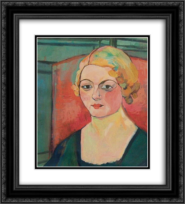 Genevieve Camax-Zoegger 20x22 Black Ornate Wood Framed Art Print Poster with Double Matting by Valadon, Suzanne