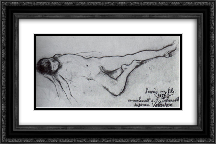 My Son 24x16 Black Ornate Wood Framed Art Print Poster with Double Matting by Valadon, Suzanne